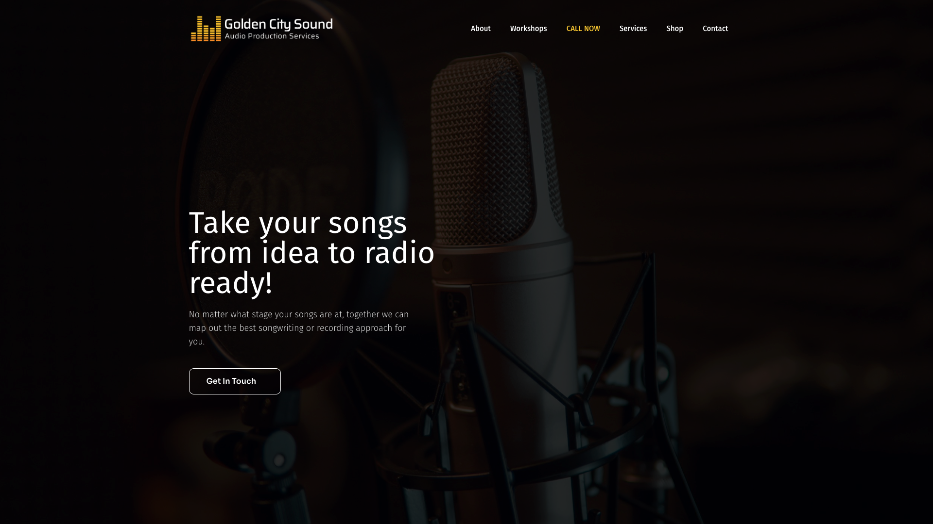 Before and after comparison - Recording studio home page