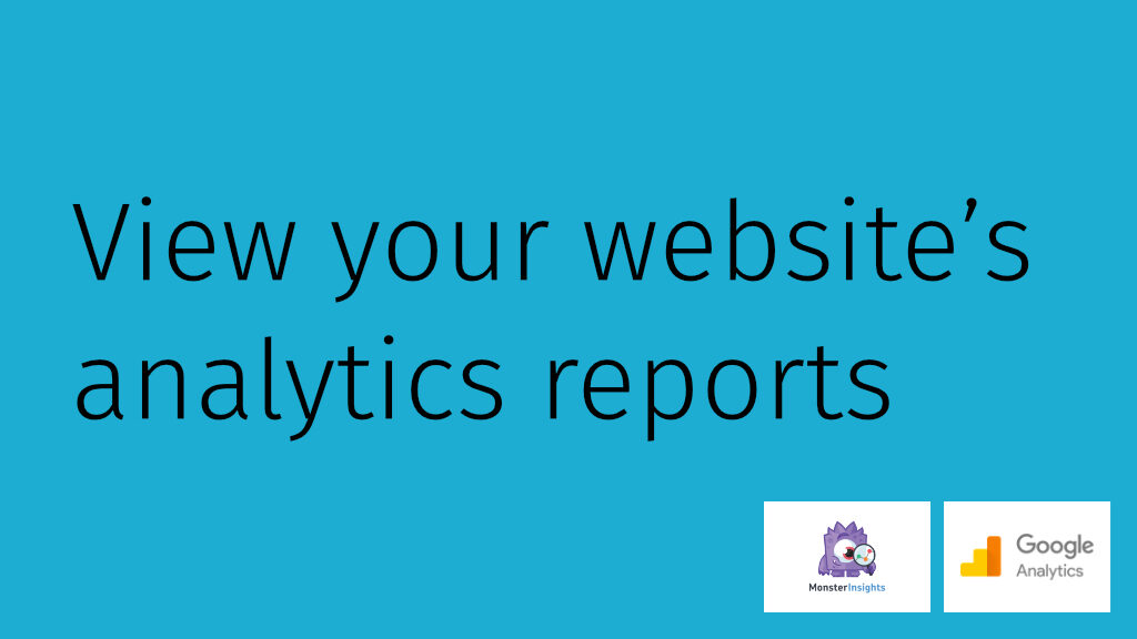 View Google Analytics reports using Monster Insights